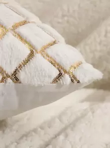 1pc Sequin Decor Cushion Cover Without Filler - Multicolor - View 3