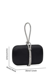 Nhẹ, Túi đựng đồ trang trí bằng kim cương nhỏ dành cho doanh nhân, Túi đựng hộp satin, Túi đựng đồ ăn tối Quyến rũ, thanh lịch, tinh tế, yên tĩnh Kim cương giả sang trọng dành cho cô gái dự tiệc, phụ nữ, cô dâu Hoàn hảo cho bữa tiệc, bữa tối/tiệc, cho - màu đen - Xem 6
