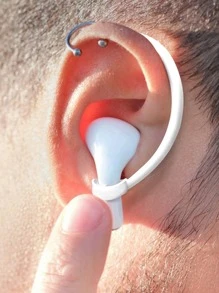 2 tai nghe earphone chống mất móc tai - trắng - Xem 1