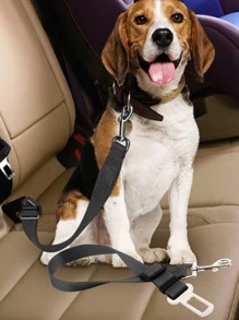 1入組寵物汽車安全帶 - 黑色 - 查看 1