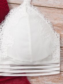 3套花朵蕾絲內衣套裝(包含胸圍和內褲) - 彩色 - 查看 3