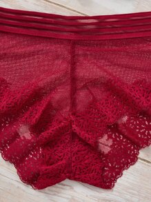 3套花朵蕾絲內衣套裝(包含胸圍和內褲) - 彩色 - 查看 5