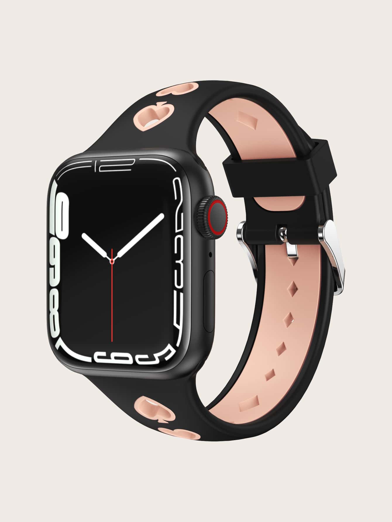1pc Apple Poker Pattern Silicone Strap Compatible With Apple Watch Band 38mm.40mm.41mm.42mm.44mm.45mm.49mm Series Ultra/se/1/2/3/4/5/6/7/8 - Multicolor - View 1
