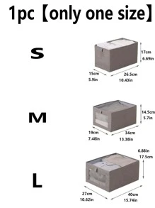 1 件纯色衣服收纳盒，简易涤纶可折叠收纳篮，适用于卧室装饰秋季装饰节日装饰房间装饰家居装饰秋季装饰卧室装饰 - 灰色 - 查看 4