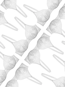 LUVLETTE Plus Sexy Lingerie Full Coverage Unlined Lace Bra - White - View 7