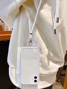 dây buộc điện thoại màu rắn - trắng - Xem 2