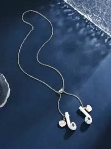 1入組貝殼裝飾耳機防丟鏈條 - 白色 - 查看 1