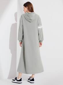 Mulvari Quần áo thể thao nữ Dây kéo Lá thư Giải trí - Màu Xám nhạt - Xem 2