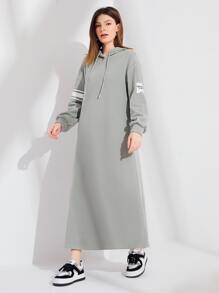 Mulvari Quần áo thể thao nữ Dây kéo Lá thư Giải trí - Màu Xám nhạt - Xem 3