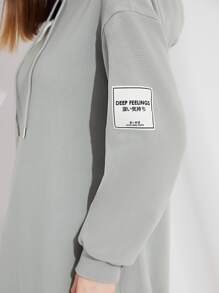 Mulvari Quần áo thể thao nữ Dây kéo Lá thư Giải trí - Màu Xám nhạt - Xem 6