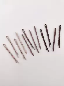 12个装扭结细节发夹，休闲发饰，发夹，发卡，发卡爪夹，头部饰品，发卡，发夹 - 彩色 - 查看 2