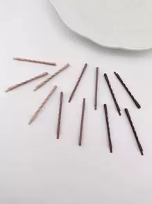 12个装扭结细节发夹，休闲发饰，发夹，发卡，发卡爪夹，头部饰品，发卡，发夹 - 彩色 - 查看 6
