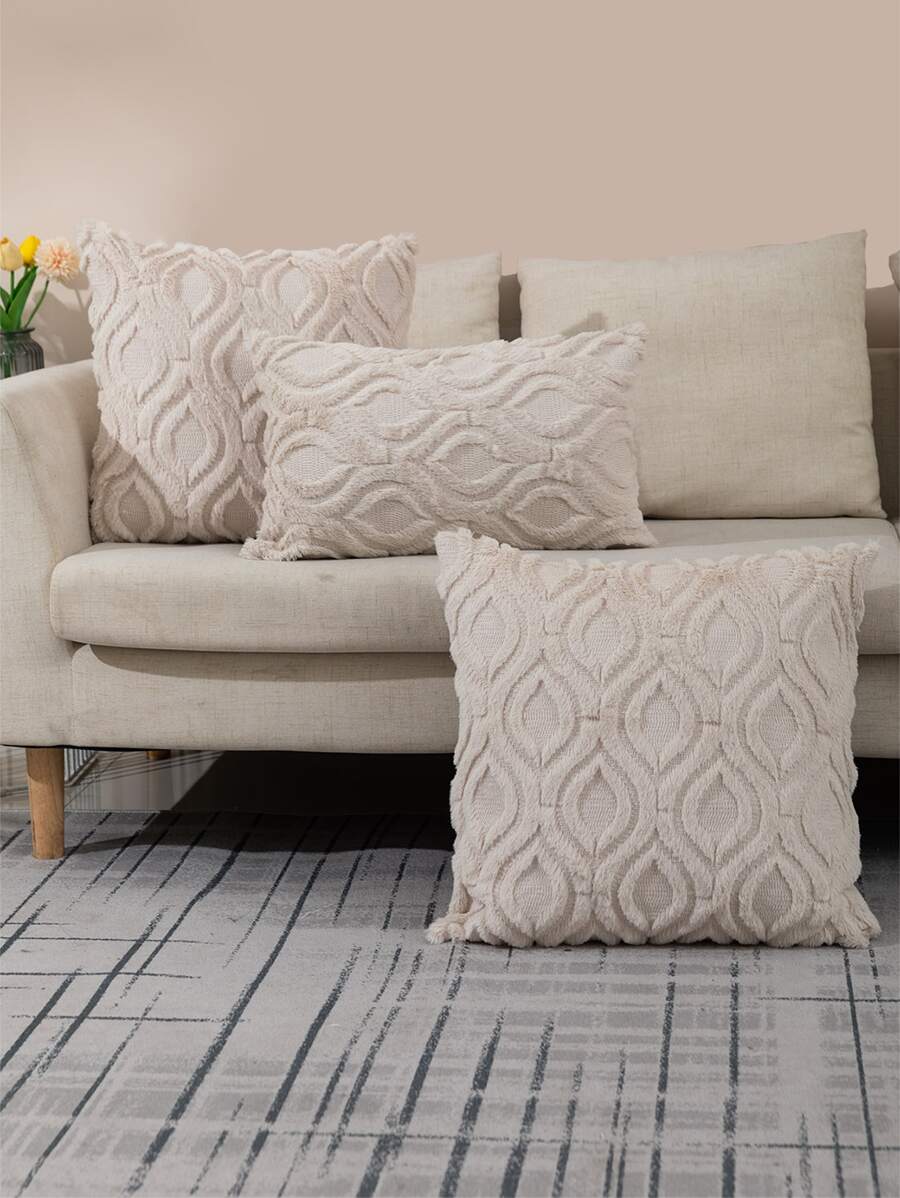 1入組簇絨靠墊套不附帶墊芯,簡約風柔軟抱枕套適用於客廳,家庭裝飾