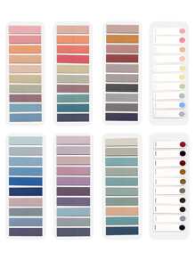 8 Packs Morandi Color Transparent Waterproof Index Tabs, 1600pcs Sticky Notes For Students' Reading Marks - Multicolor - View 8