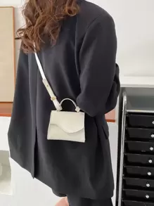 Mini Flap Square Bag - White - View 1