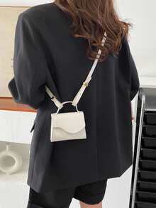 Mini Flap Square Bag - White - View 2
