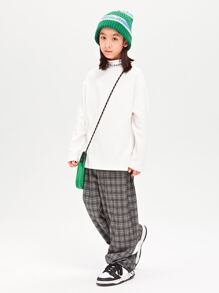 Tween Boy Half-High Collar Thermal Lined Base Layer Long Sleeve Tee For Autumn And Winter - White - View 7