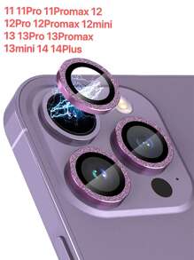 3 miếng bảo vệ ống kính lấp lánh tương thích với iPhone15/15Plus/15Pro/15Promax - Màu tím - Xem 7