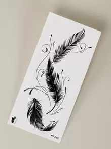 STARTTOOS 件羽毛圖案臨時紋身貼紙適用於手腕和身體小部位 - 黑色 - 查看 5