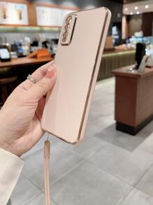 1pc Pink 6d Electroplating Tpu Phone Case And 1pc Silicone Lanyard For Anti-falling, Compatible With Iphone, Samsung, Xiaomi, Huawei, Oppo Phones Compatible With iPhone15/15Plus/15Pro/15Promax - Pink - View 4