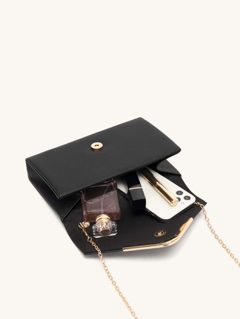 Lightweight,Business Casual Metal Decor Flap Square Bag For Teen Girls Women College Students,Rookies & White-Collar Workers Perfect For Office,College,Work ,Business,Commute,Outdoors, Travel, Outings, Best Choice Elegant Bag For Bridal Shower, Fashionable Clutch Bags For Woman