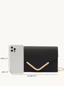 Bolso cuadrado ligero, informal de negocios con solapa y decoración de metal para adolescentes, niñas, mujeres, estudiantes universitarios, novatos y trabajadores de cuello blanco, perfecto para oficina, universidad, trabajo, negocios, desplazamientos, actividades al aire libre, viajes, salidas - Negro - Ver 6