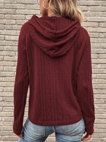 SHEIN LUNE Quần áo thể thao nữ Dây kéo màu trơn Giải trí - Màu Đỏ Sâu - Xem 2