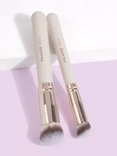 MAANGE 2/5/7 piezas Juego de brochas de maquillaje profesionales, que incluye brocha de base y brocha de corrector, hechas de material de fibra suave, portátiles e ideales para el maquillaje de viaje. El juego contiene varias brochas de maquillaje, una combinación perfecta de herramientas de maquillaje, y también un gran regalo.