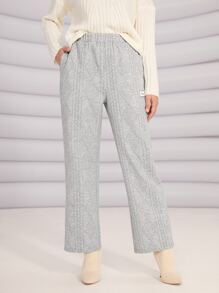 Mulvari Pantalones deportivos con bolsillo oblicuo tejido de canalé