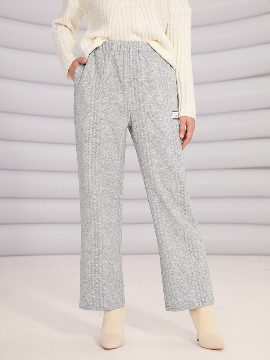 Mulvari Pantalones deportivos con bolsillo oblicuo tejido de canalé