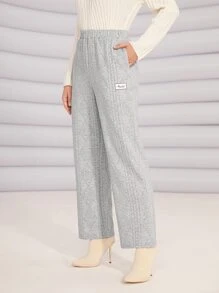 Mulvari Pantalones deportivos con bolsillo oblicuo tejido de canalé