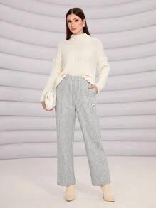 Mulvari Pantalones deportivos con bolsillo oblicuo tejido de canalé