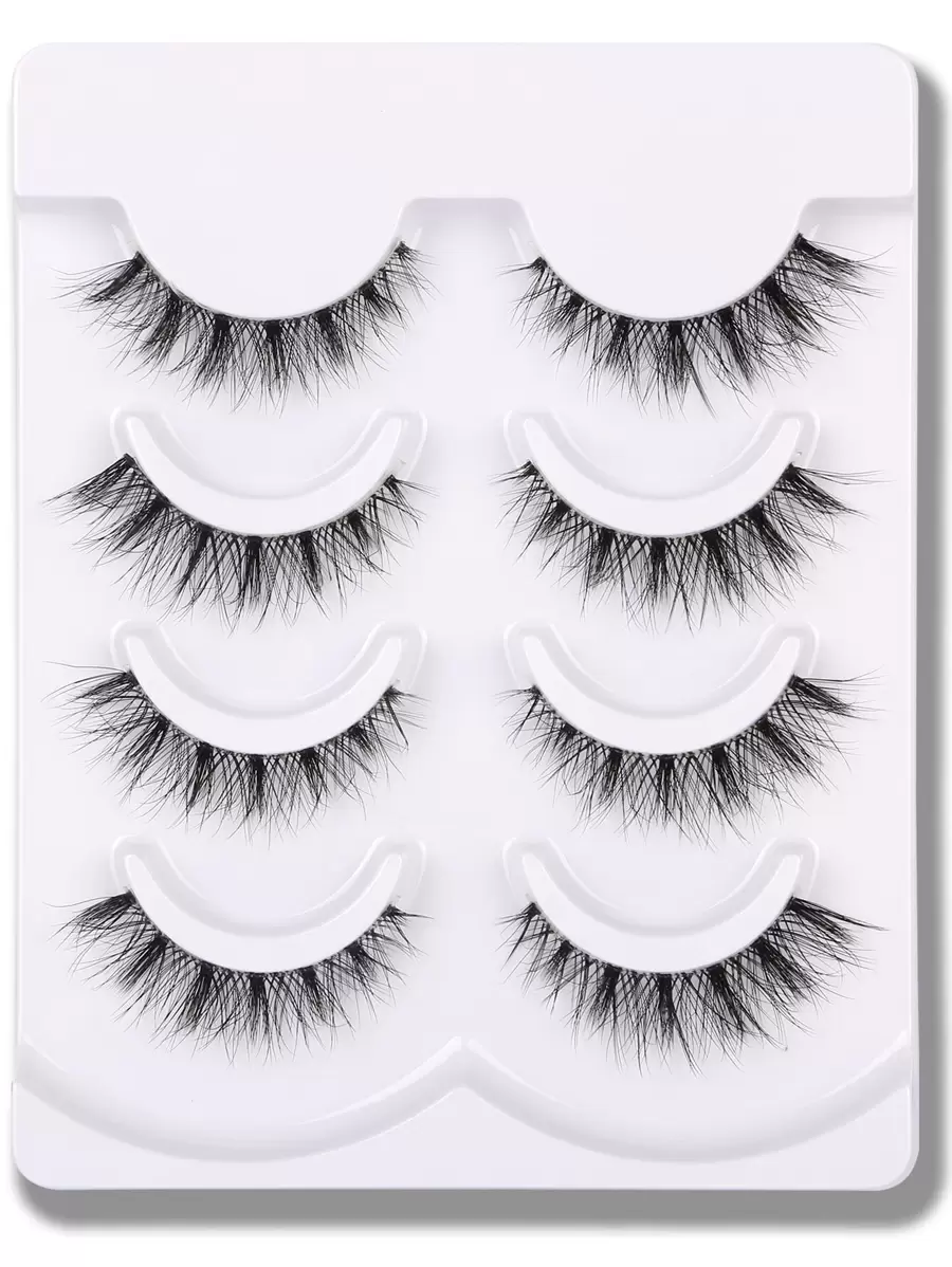 4对分离式假睫毛 - 黑色 - 查看 1