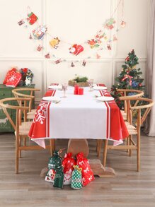 Mantel Navidad con patrón de copo de nieve impermeable - Multicolor - Ver 6