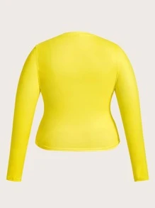 SHEIN ICON Plus Body Heat Map Print Tee - Yellow - View 2