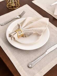 1pc Plain Cloth Napkin, Simple Plain Color Table Napkin For Dinner Table - Beige - View 1