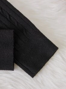 Toddler Girls Cable Knit Trousers - Black - View 3