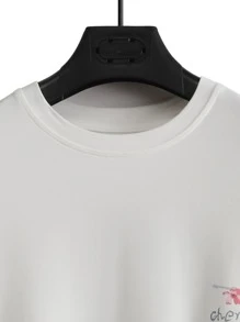 Manfinity Hypemode Loose Fit Men's Mountain & Floral Printed Drop Shoulder T-Shirt - White - View 5