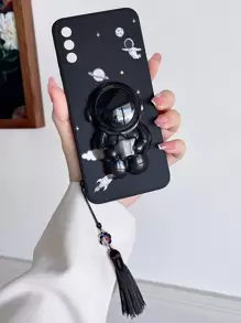 Astronaut Print Phone Case With Phone Holder & Lanyard - Multicolor - View 1