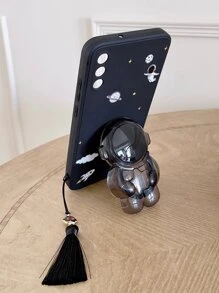 Astronaut Print Phone Case With Phone Holder & Lanyard - Multicolor - View 2