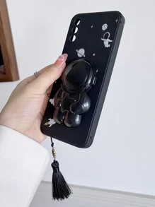 Astronaut Print Phone Case With Phone Holder & Lanyard - Multicolor - View 4