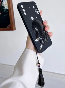 Astronaut Print Phone Case With Phone Holder & Lanyard - Multicolor - View 6