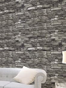 1pc DIY 3D Grey Foam Wall Sticker Brick Wallpaper, Soft, Self Adhesive, Waterproof, Mould-Proof, For Room/ Home/ Living Room/ Bathroom/ Kitchen/ Bedding Room Decoration - Multicolor - View 1