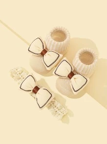 Baby 1pc strik decoratie haarband & 1 paar schoenen Love Valentine