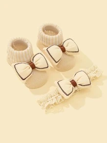 Baby 1pc strik decoratie haarband & 1 paar schoenen Love Valentine