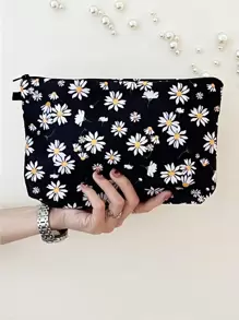 Túi đựng đồ trang điểm có dây kéo in hoa Hộp đựng đồ trang điểm Hộp đựng đồ trang điểm - Nhiều màu - Xem 1