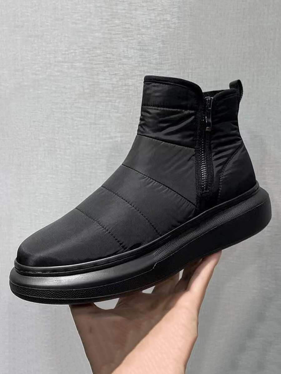 Men Side Zip Boots - Black - View 1