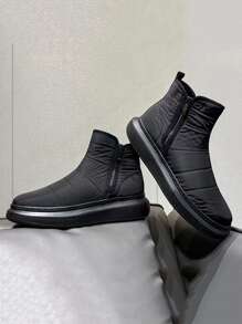 Men Side Zip Boots - Black - View 2