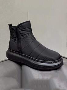 Men Side Zip Boots - Black - View 3