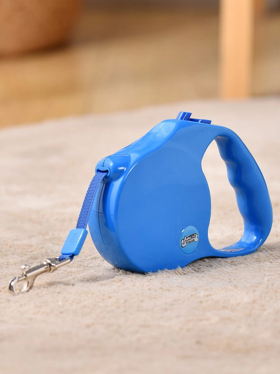 1 pieza Correa de mascota liso automático - Azul - Ver 1